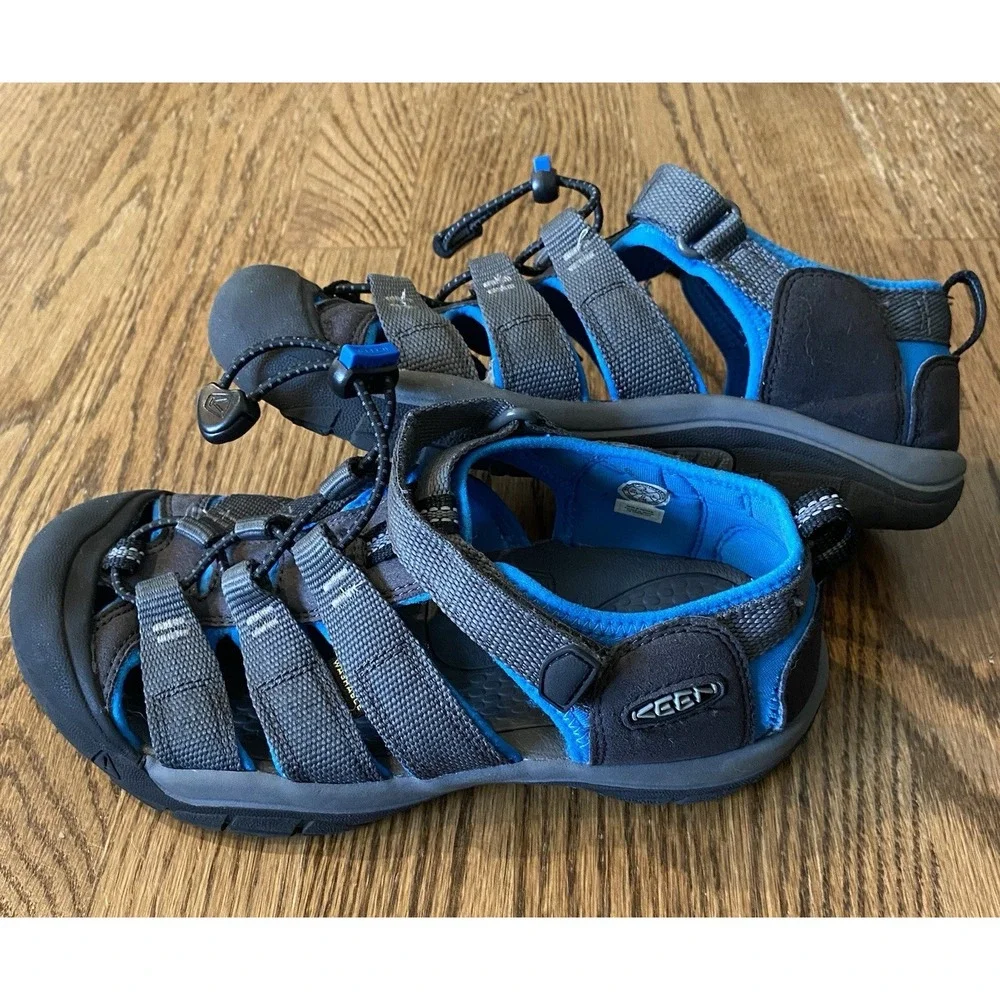 Keen Little Kids Newport H2 Blue Black Gray Outdoors Hybrid Sandals US Size 3